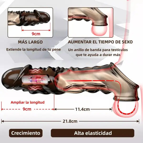 Funda Extensora Vibradora Para Pene Extensión