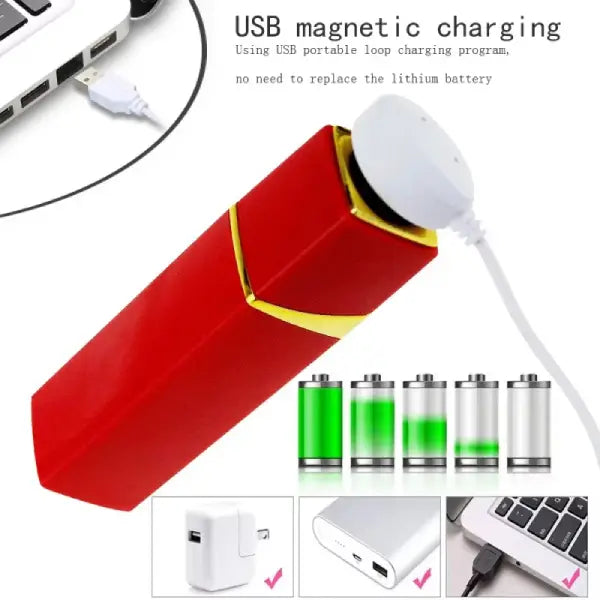 Mini Vibrador Masajeador Tipo Labial 10 Velo Lujo