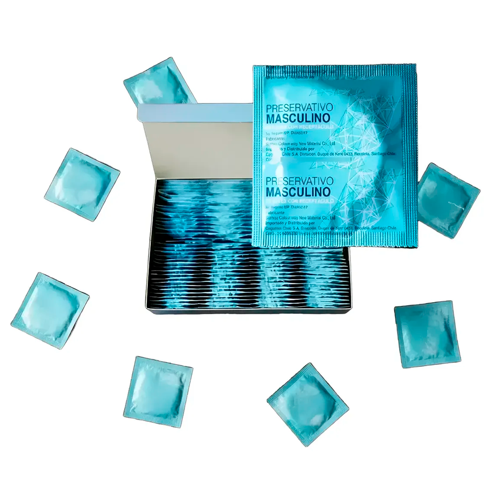 Caja De 144 Preservativos Masculino De Látex Con Receptáculo
