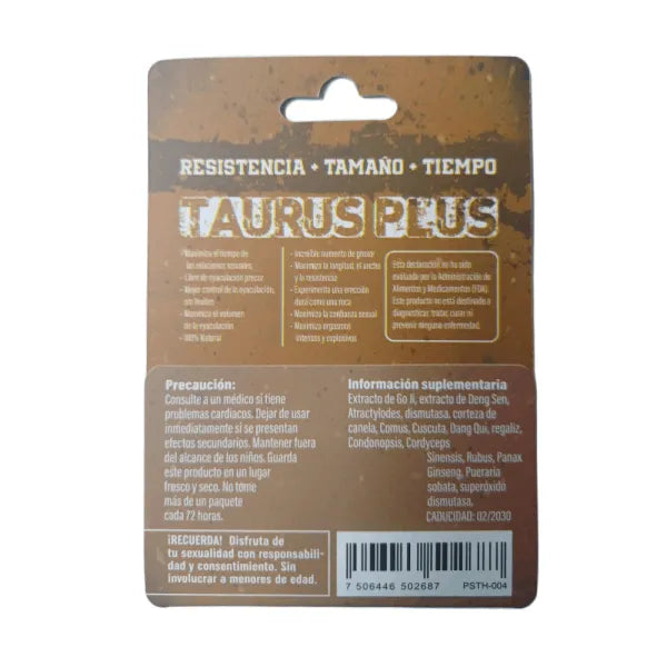 Pastilla Vigorizante Masculino Taurus plus