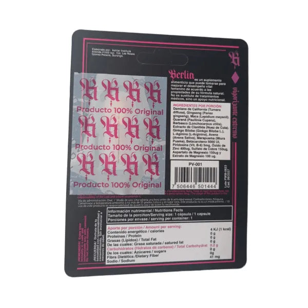 Pastilla Vigorizante Feminino Libido Berlin