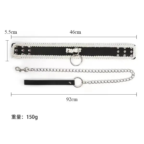 Collar Gargantilla Bdsm Con Correa De Cadena