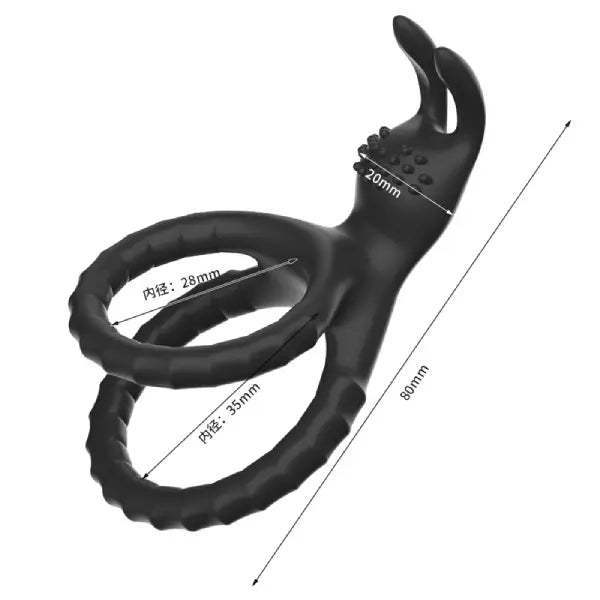 Anillo Para Pene Doble Retardante Con Estimulador De Clítoris