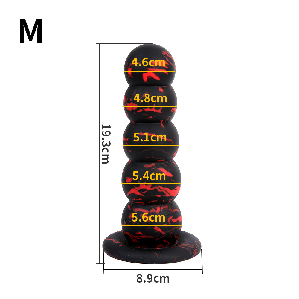 Plug Dilatador Anal Dildo Bolitas Silicon Liquido Gradual M