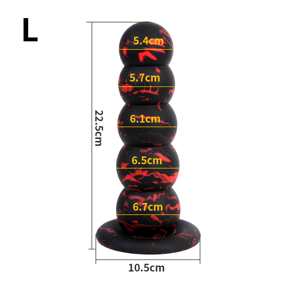 Plug Dilatador Anal Dildo Bolitas Silicon Liquido Gradual L