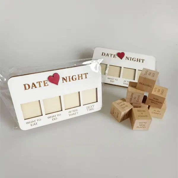 Juego De Dados De Madera Para Parejas Noche De Cita Regalo