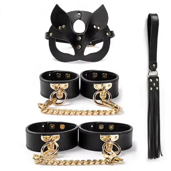 Kit Bdsm Bondage De 7 Piezas Premium Negro