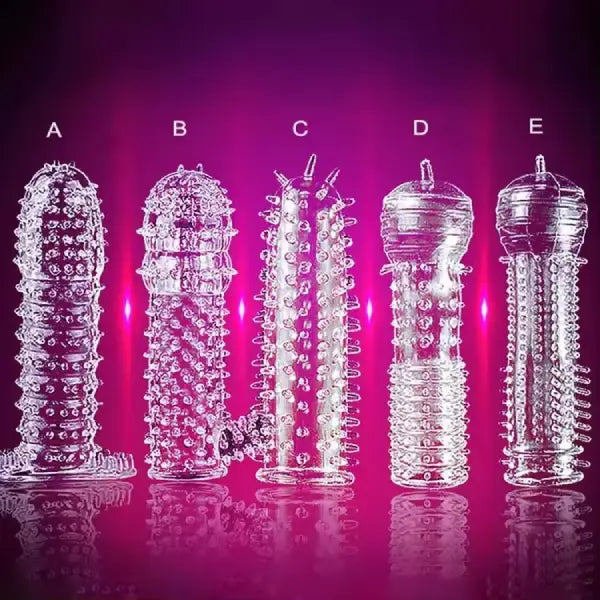 Kit De 5 Fundas Para Pene Con Textura De Silicona