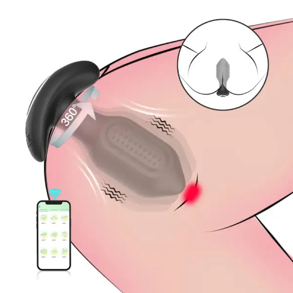 Plug Anal Masajeador Vibrador 360° Control App