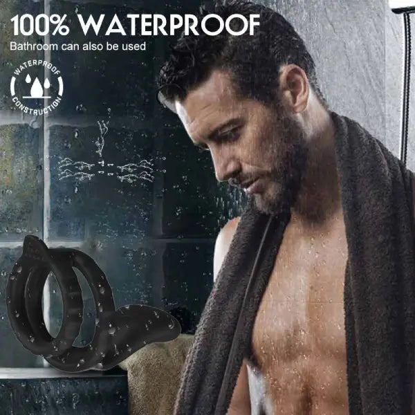 Anillo Vibrador Doble Para Pene Retardante De Silicona
