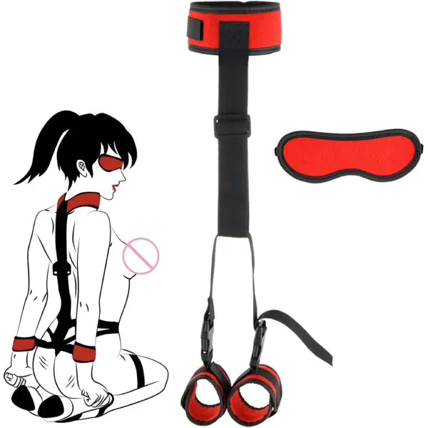 Kit De Bondage Arnés Sujeción Para Puerta Esposas Y Antifaz