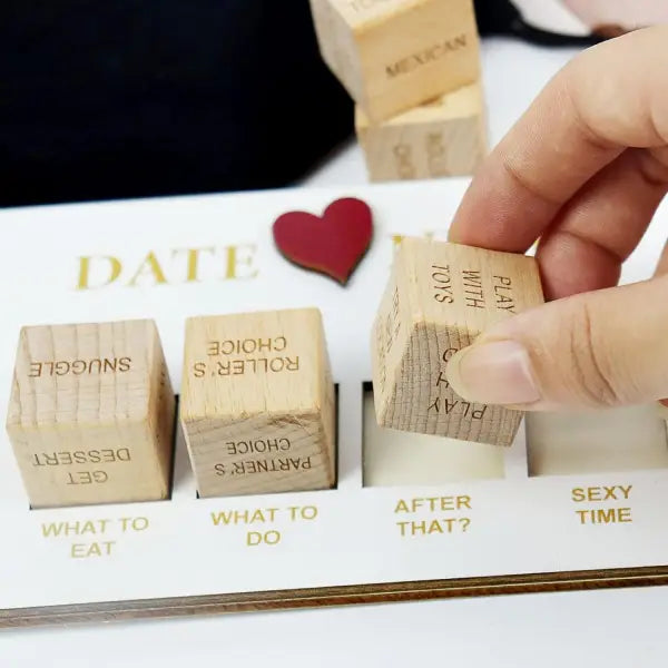 Juego De Dados De Madera Para Parejas Noche De Cita Regalo