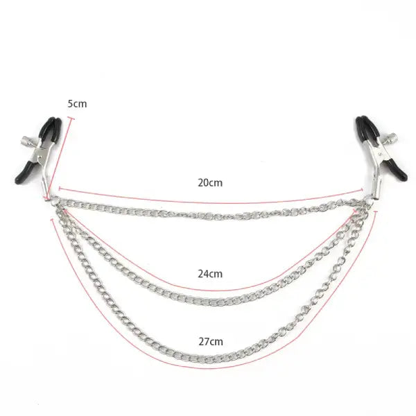 Pinzas Para Pezone Con Cadena Triple Ajustable