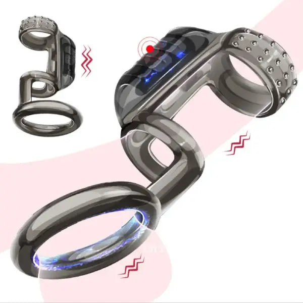 Anillo Vibrador Doble Para Pene Y Testículos Usb