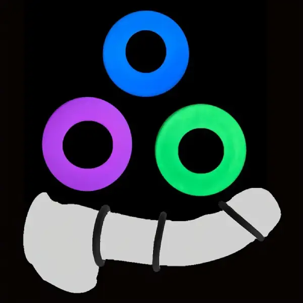Kit 3 Anillos Para Pene Fosfórentes