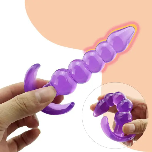 Plug Tapon Anal De Gel Con Bolas Perlas