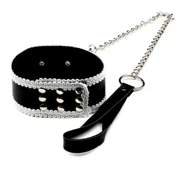 Collar Gargantilla Bdsm Con Correa De Cadena