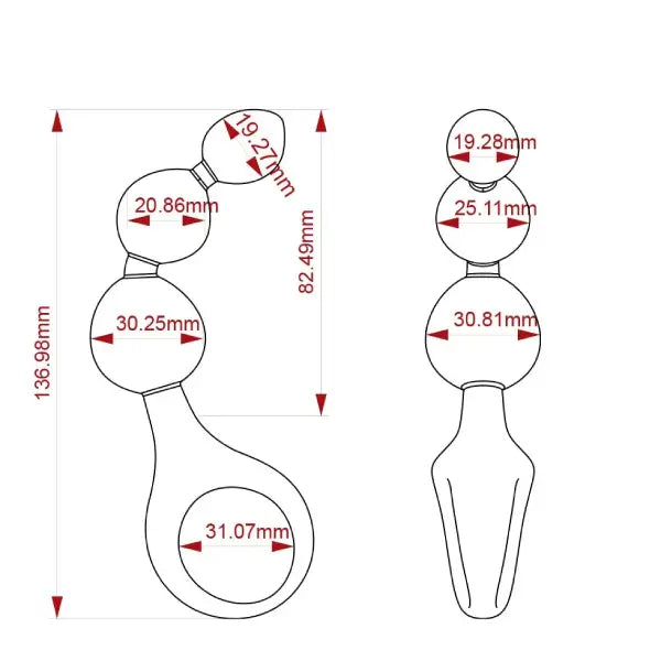 Plug Anal De Bolas Perlas Silicona Flexible