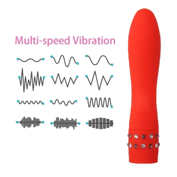 Vibrador Personal 12 Modos Silicona Con Cristales