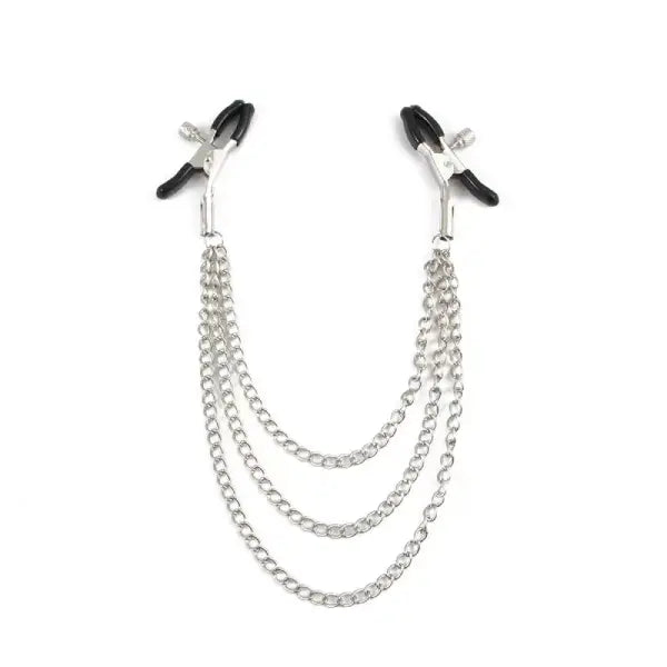 Pinzas Para Pezone Con Cadena Triple Ajustable