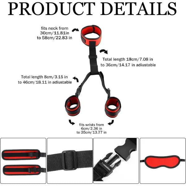 Kit De Bondage Arnés Sujeción Para Puerta Esposas Y Antifaz