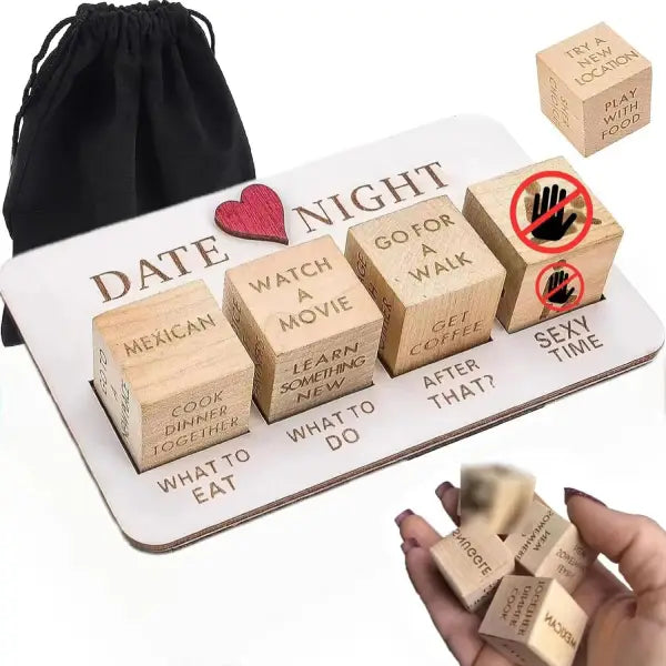 Juego De Dados De Madera Para Parejas Noche De Cita Regalo