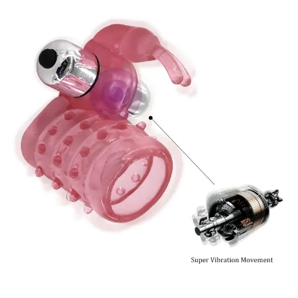 Anillo Vibrador Con Funda Estimuladora Texturizada