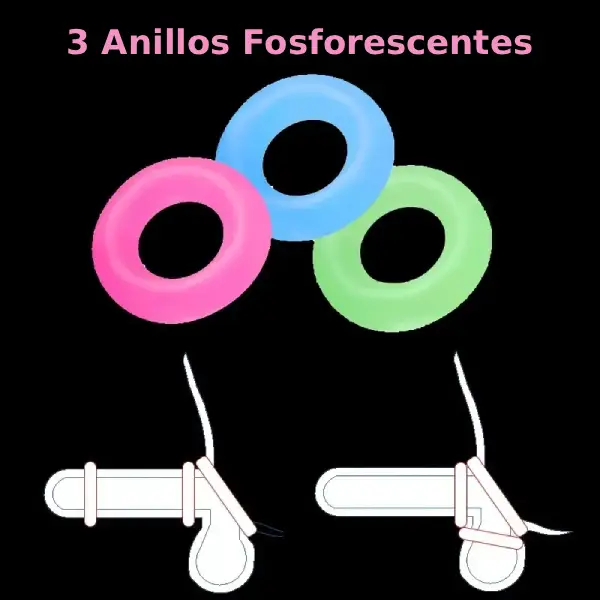 Kit 3 Anillos Para Pene Fosfórentes