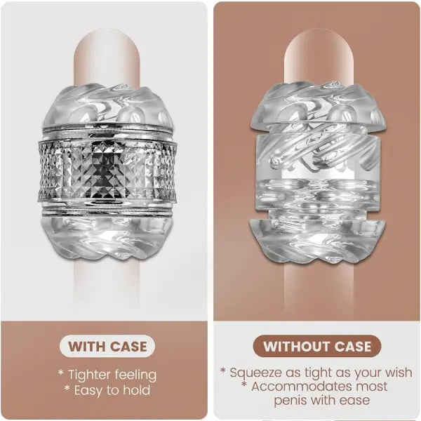 Masturbador Masculino Giratorio Transparente Textura Espiral