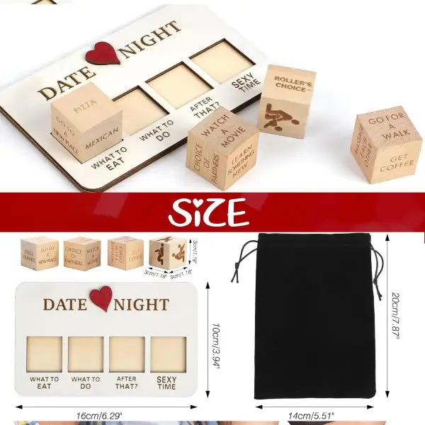 Juego De Dados De Madera Para Parejas Noche De Cita Regalo