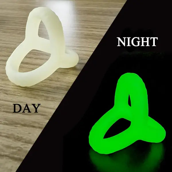 Anillo Triple Para Pene Tipo Funda Estimulador Fosforescente