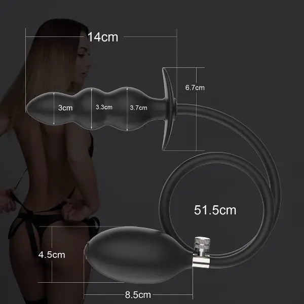Plug Anal Inflable De Silicona Con Bomba Manual