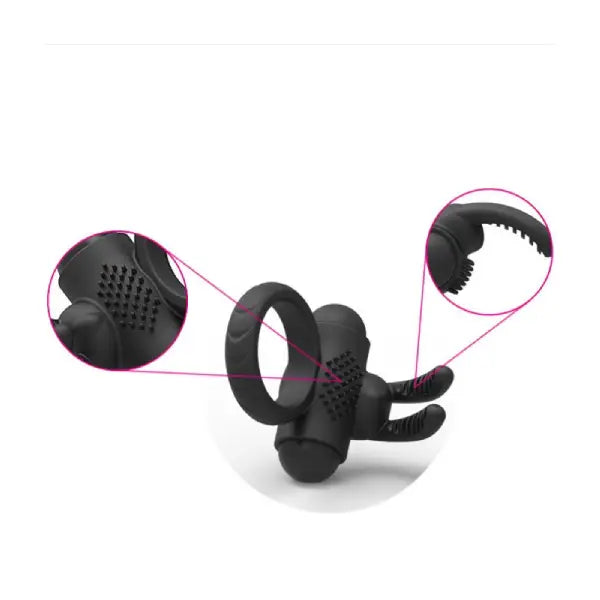 Anillo Vibrador Doble Con Estimulador De Clítoris Silicona