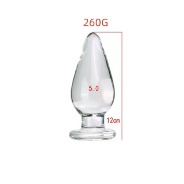 Plug Anal De Cristal Vidrio Transparente Erótico Mediano
