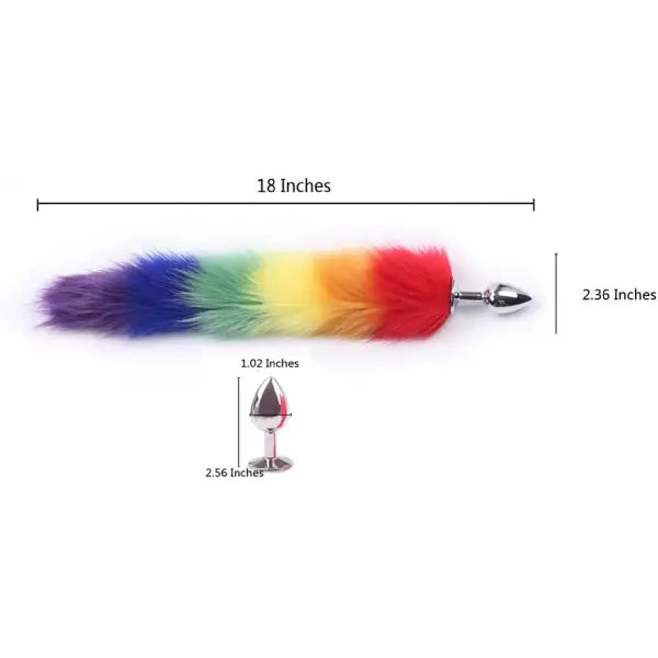 Plug Anal Cola De Zorro Arcoíris Peluda Lgbt
