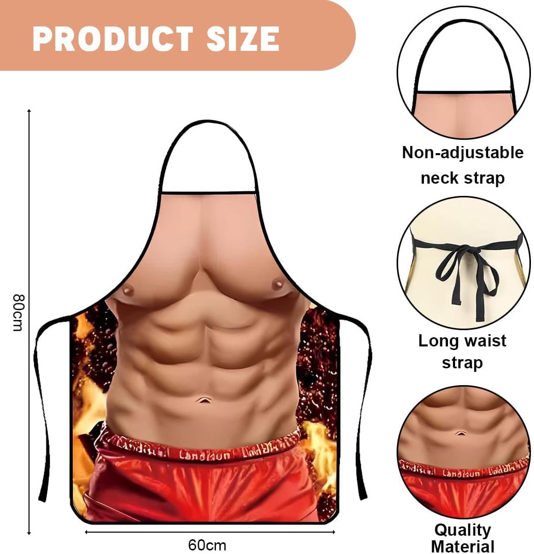 Divertido Delantal Six Pack Mandil Hombre Musculoso Sexy - Varios Modelos
