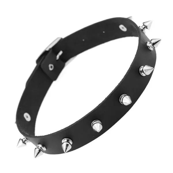 Collar Bdsm Choker Picos Cuero Cosplay