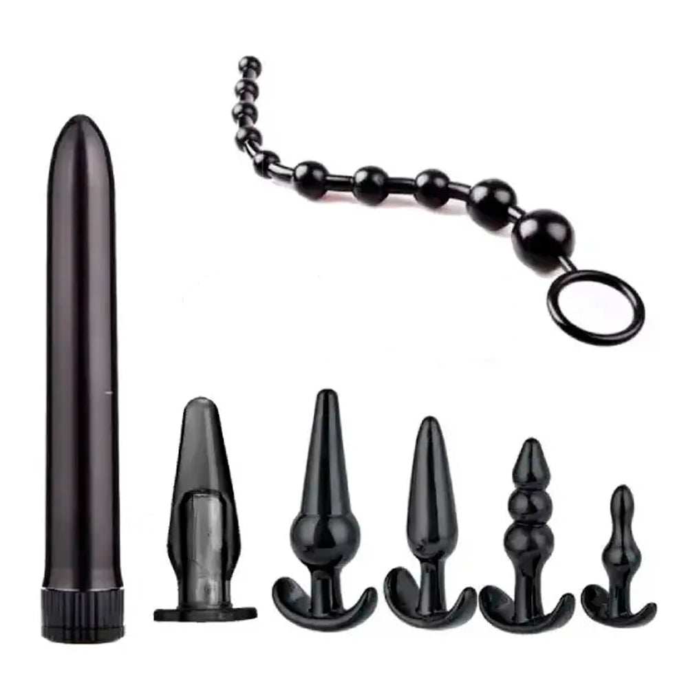 Kit De 10 Piezas Plugs Anales, Vibrador Y 3 Anillo Para Pene