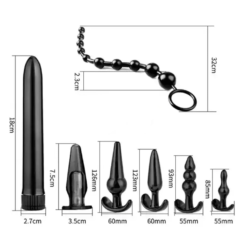 Kit De 10 Piezas Plugs Anales, Vibrador Y 3 Anillo Para Pene