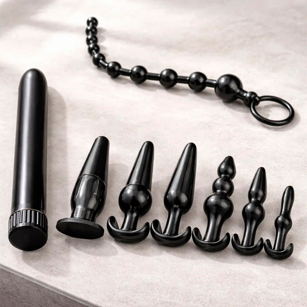 Kit De 10 Piezas Plugs Anales, Vibrador Y 3 Anillo Para Pene