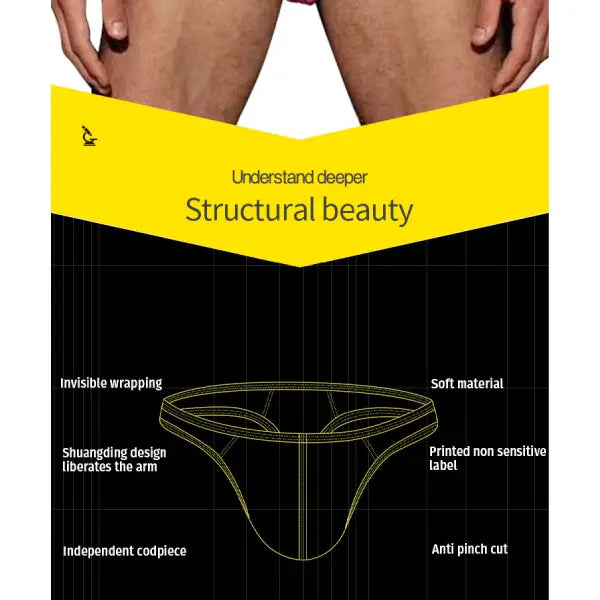 Sexy Tanga Algodón Transpirable Gay String L