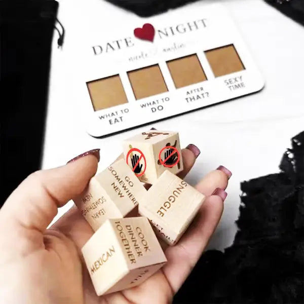 Juego De Dados De Madera Para Parejas Noche De Cita Regalo