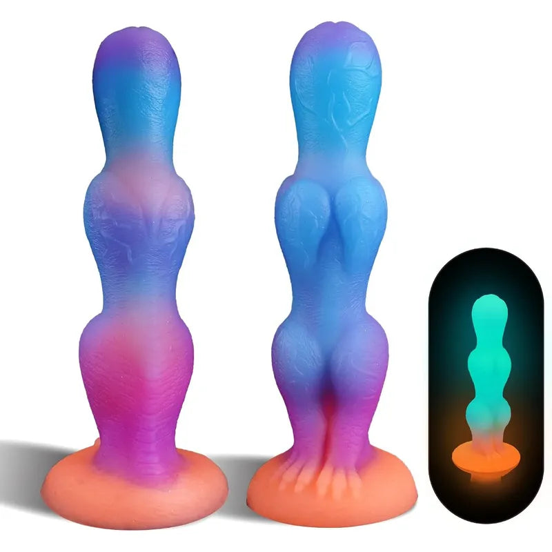 Dildo Fosfo Silicona Líquido Suave Ventosa Monstruo Alien