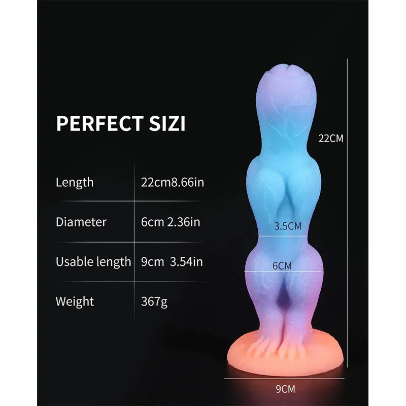 Dildo Fosfo Silicona Líquido Suave Ventosa Monstruo Alien