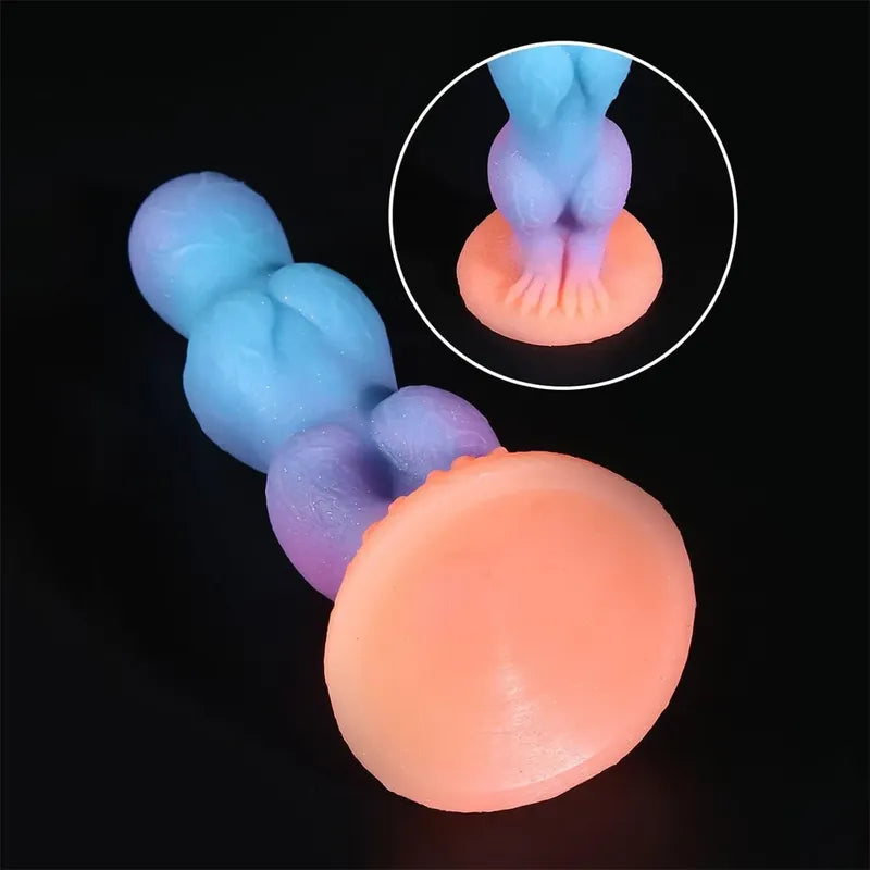 Dildo Fosfo Silicona Líquido Suave Ventosa Monstruo Alien