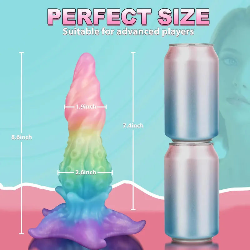 Dildo Pulpo Silicona Líquido Suave Ventosa Monstruo Alien