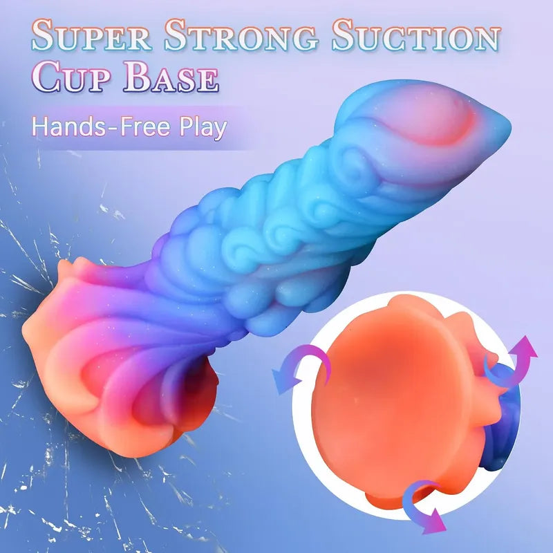Dildo Fosfo Silicona Líquido Suave Ventosa Monstruo Alien