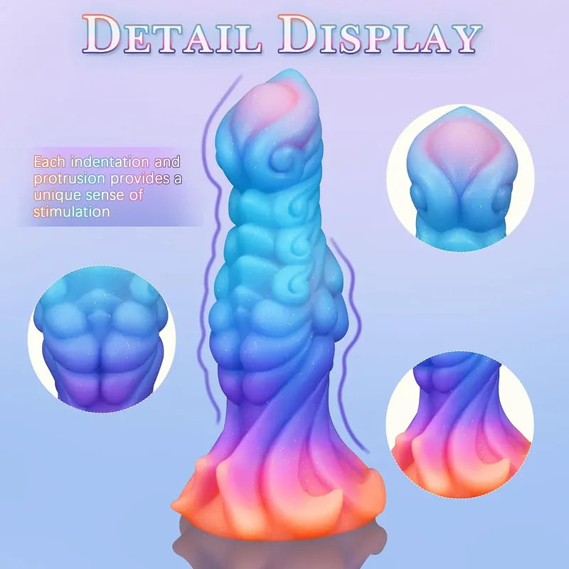 Dildo Fosfo Silicona Líquido Suave Ventosa Monstruo Alien