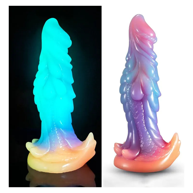 Dildo Fosfo Silicona Líquido Suave Ventosa Monstruo Alien
