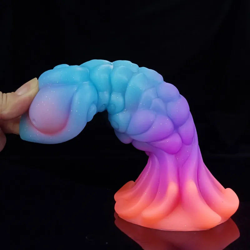 Dildo Fosfo Silicona Líquido Suave Ventosa Monstruo Alien
